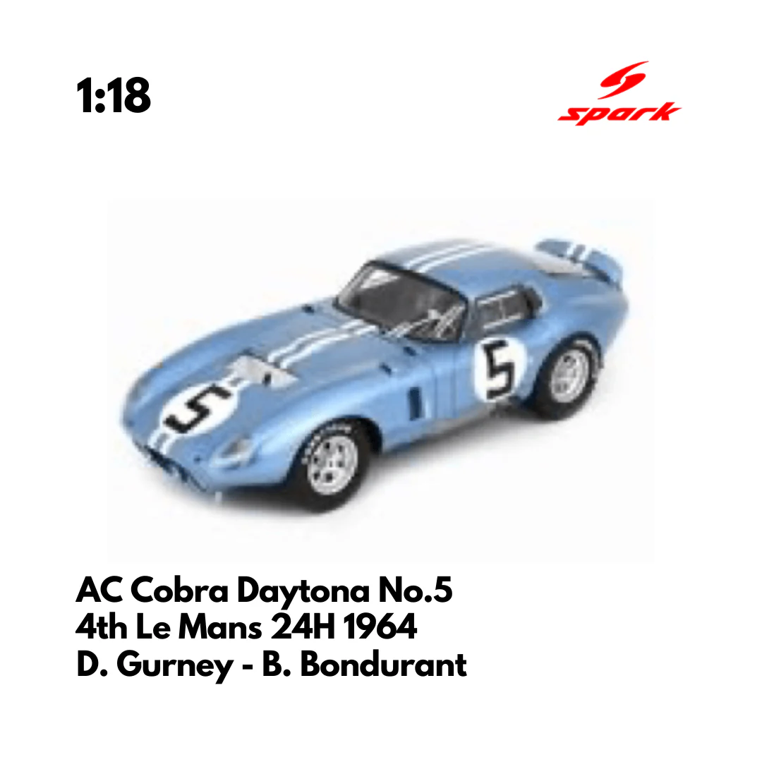 AC Cobra Daytona No.5 4th Le Mans 24H 1964 - 1:18 Spark Model Car