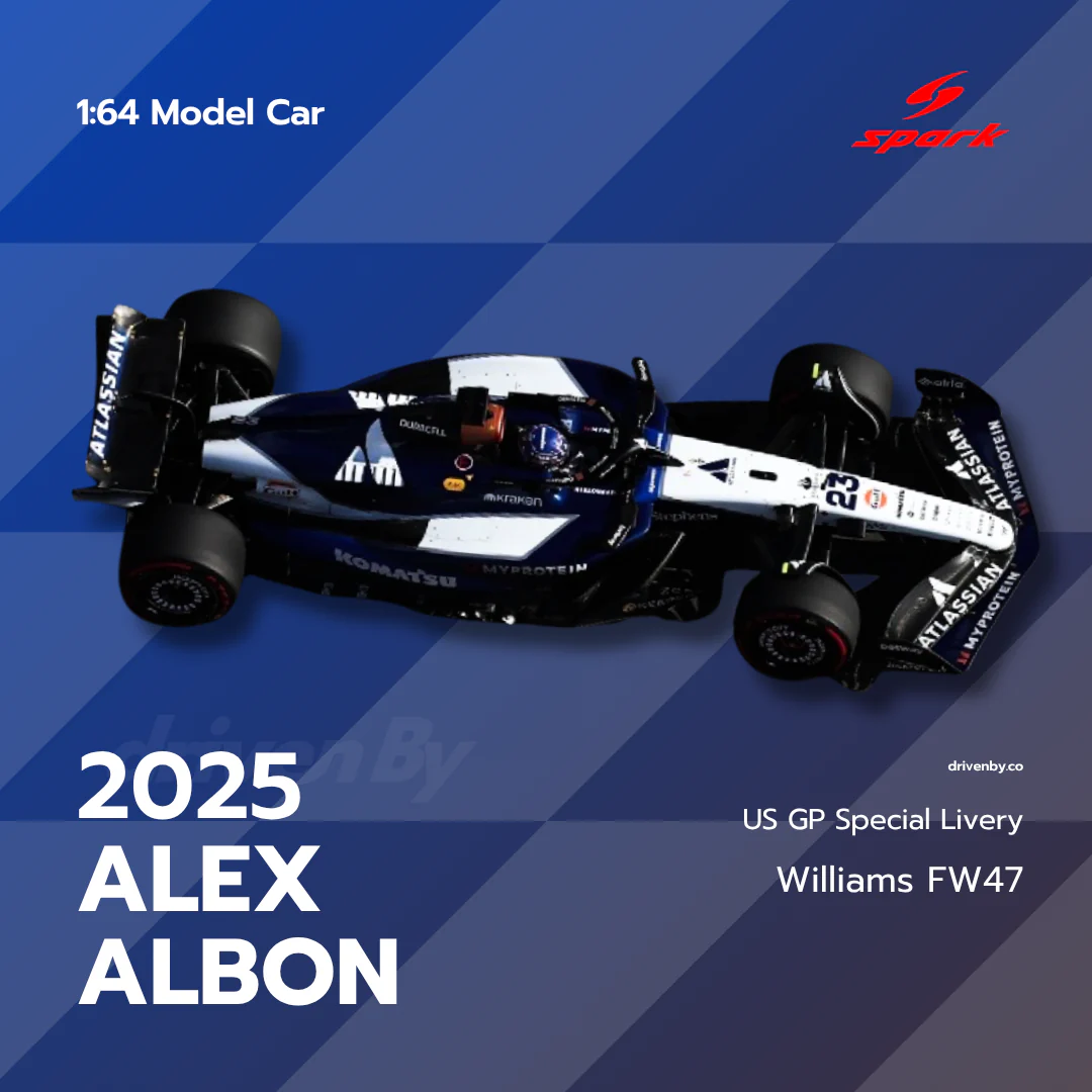 Scale 1:64 Alex Albon US GP 2025 Williams Racing FW47 Special Livery – Spark 1:64 Model Car