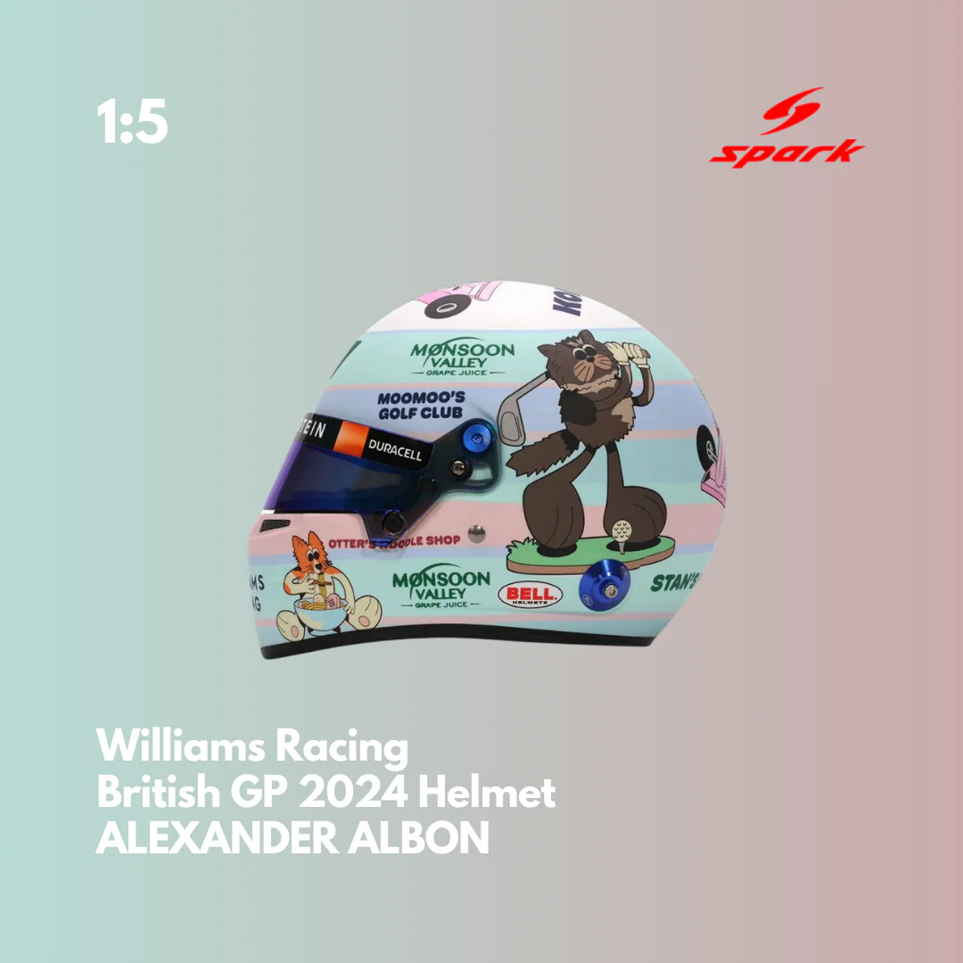 Alex Albon Helmet - Williams Racing British GP 2024 Helmet - 1/5 Proportion Mini Helmet