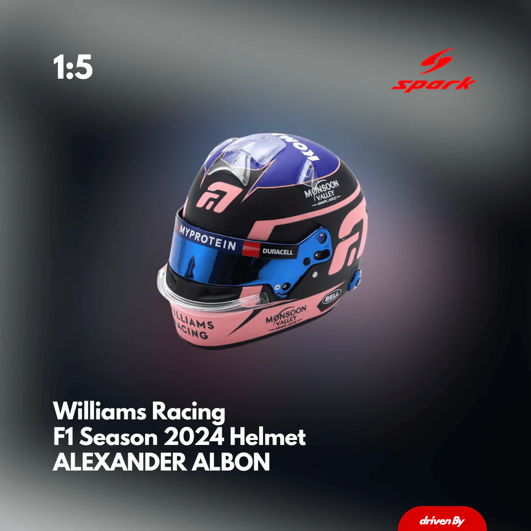 Alex Albon Helmet - Williams Racing Season 2024 Helmet - 1/5 Proportion Mini Helmet - Image 4