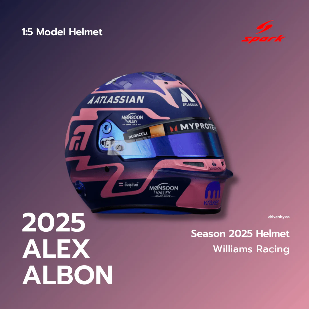 Alex Albon Helmet Williams Racing Season 2025 Helmet - Spark 1:5 Helmet - Image 4