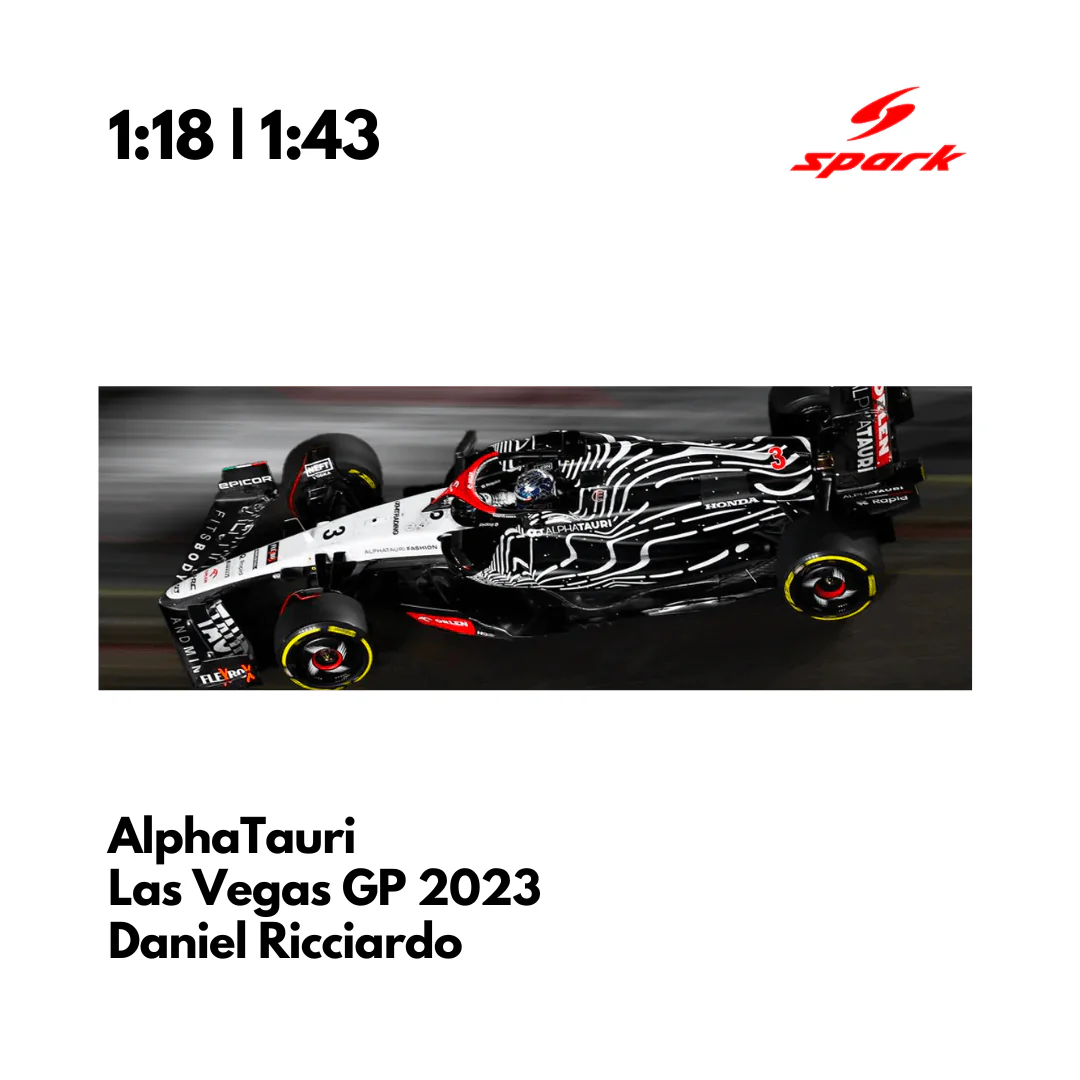 AlphaTauri AT04 - US Las Vegas GP 2023 Special Livery Daniel Ricciardo & Yuki Tsunoda - Model Car - SPARK MODEL - Image 5