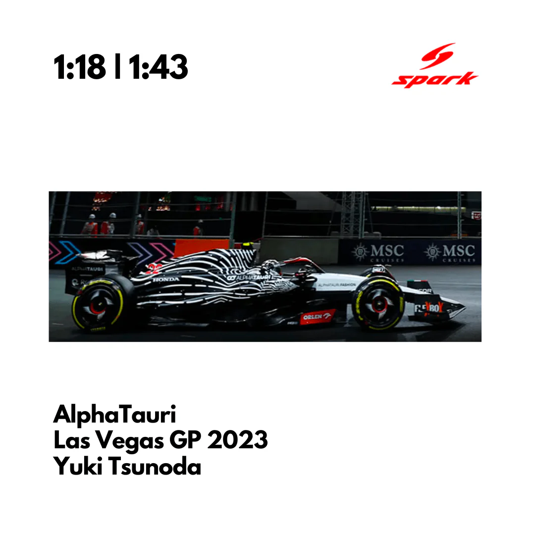 AlphaTauri AT04 - US Las Vegas GP 2023 Special Livery Daniel Ricciardo & Yuki Tsunoda - Model Car - SPARK MODEL - Image 6
