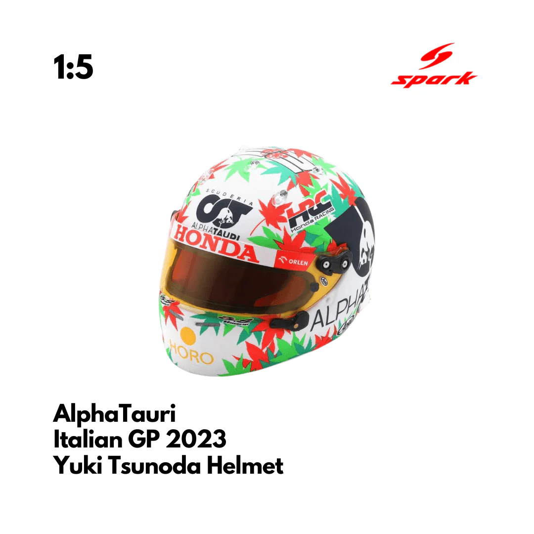 Alpha Tuaru F1 1:5 Scale Mini Helmet Yuki Tsunoda Italian GP 2023 - Spark Model