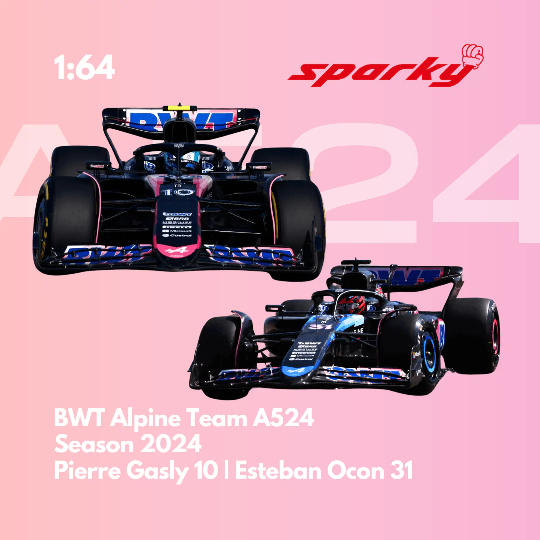 Alpine A524 - Pierre Gasly & Esteban Ocon - 2024 F1 Season Model Car Scale 1:64 Sparky - Image 4