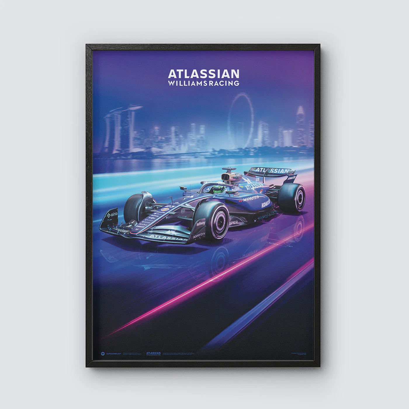 Atlassian Williams Racing | FORMULA 1 SINGAPORE GRAND PRIX 2025 | Official Automobilist Poster - Image 2
