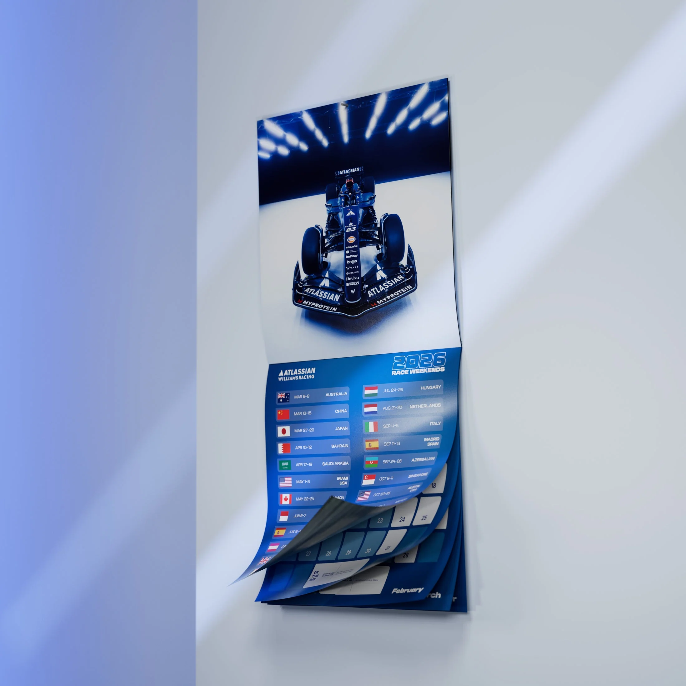 Atlassian Williams Racing Official 2026 Calendar - Automobilist - Image 3