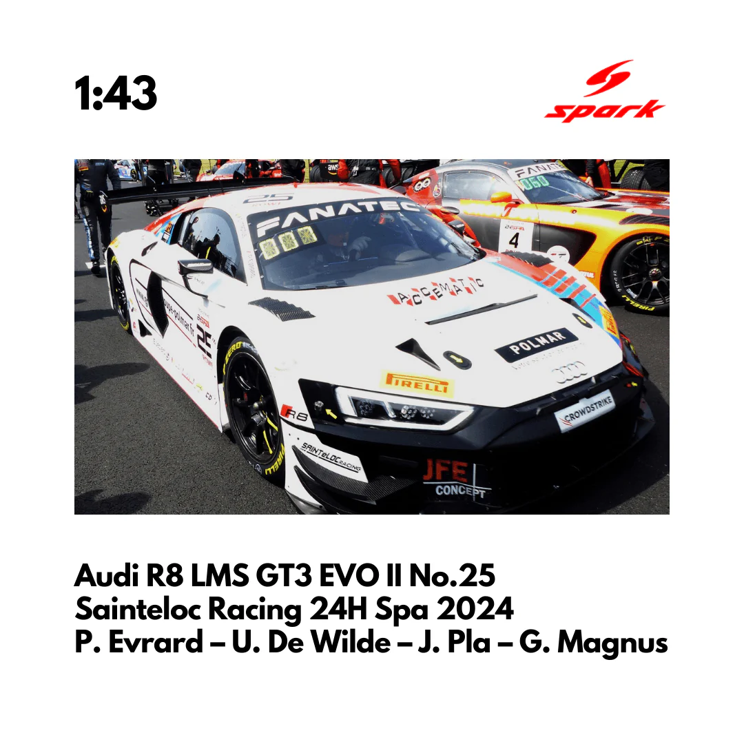 Audi R8 LMS GT3 EVO II No.25 Sainteloc Racing 24H Spa 2024 - Spark Model Car