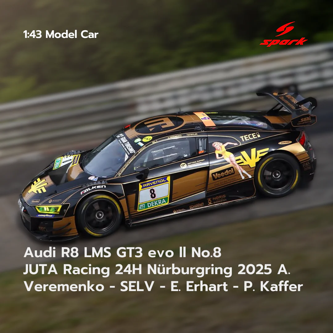 Audi R8 LMS GT3 evo ll No.8 JUTA Racing 24H Nürburgring 2025 - Spark 1:43 Model Car