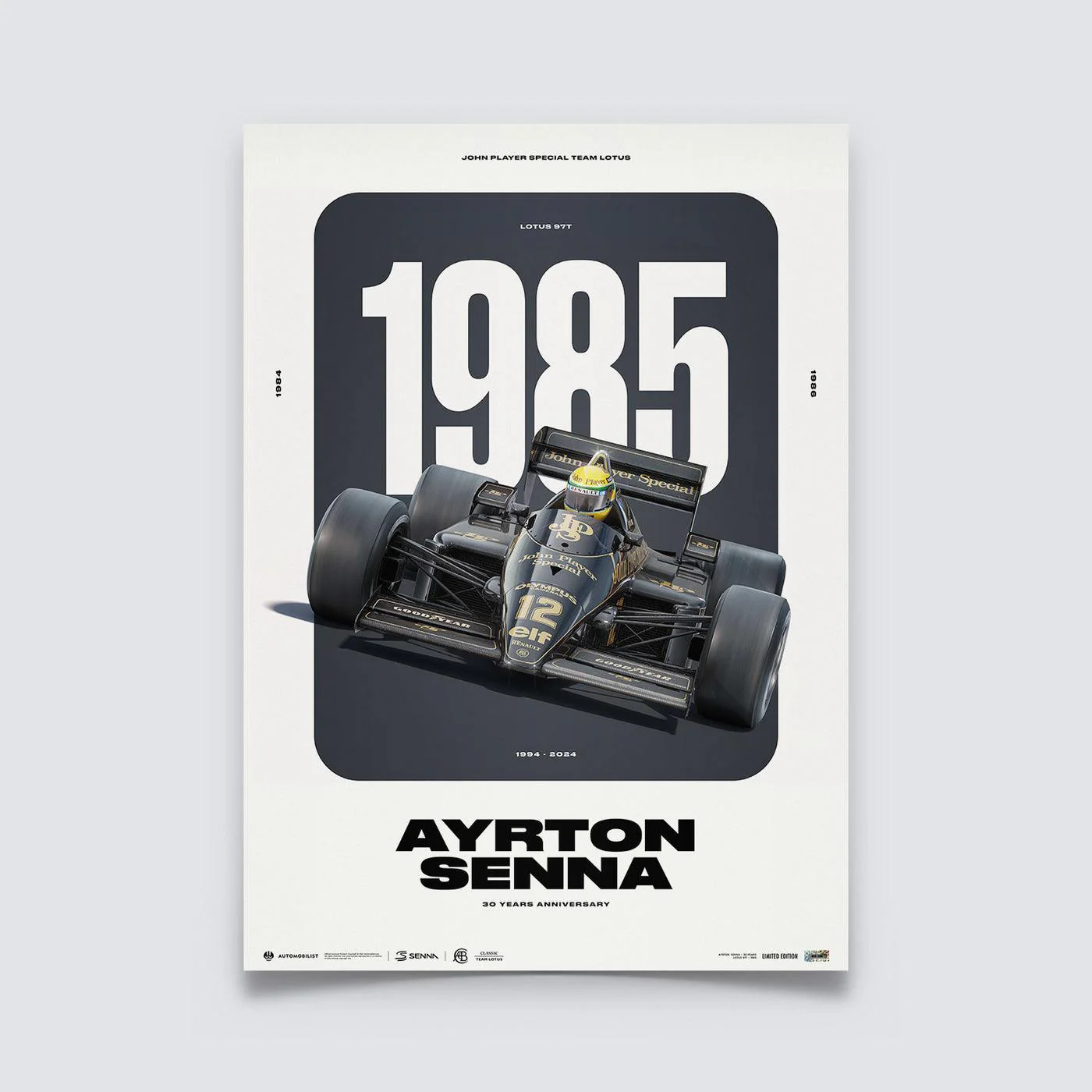 Ayrton Senna Classic Team Lotus 97T | 30 YEARS OF LEGACY | Limited Edition Poster