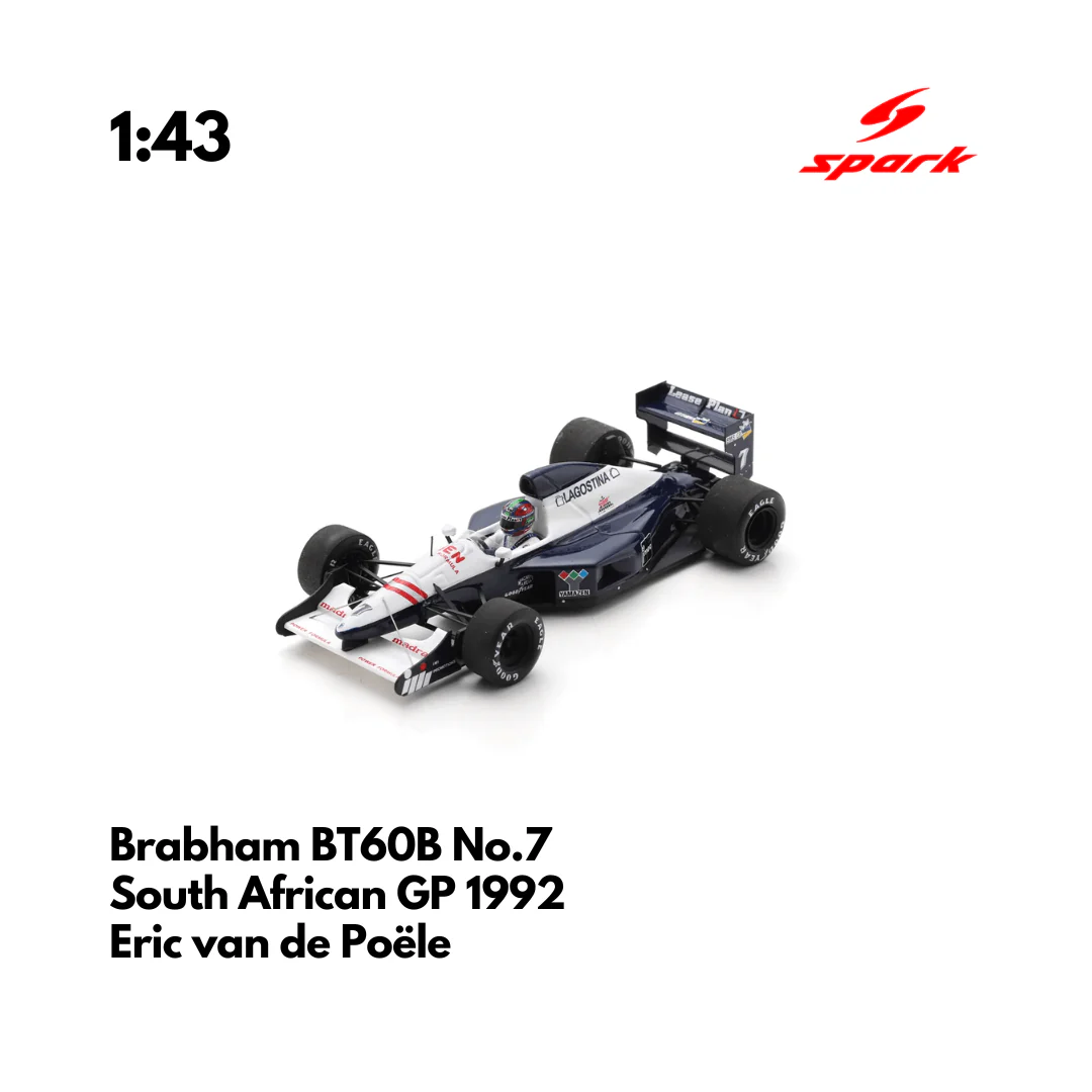 Brabham BT60B No.7 South African GP 1992 - 1:43 Spark Heritage Model Car