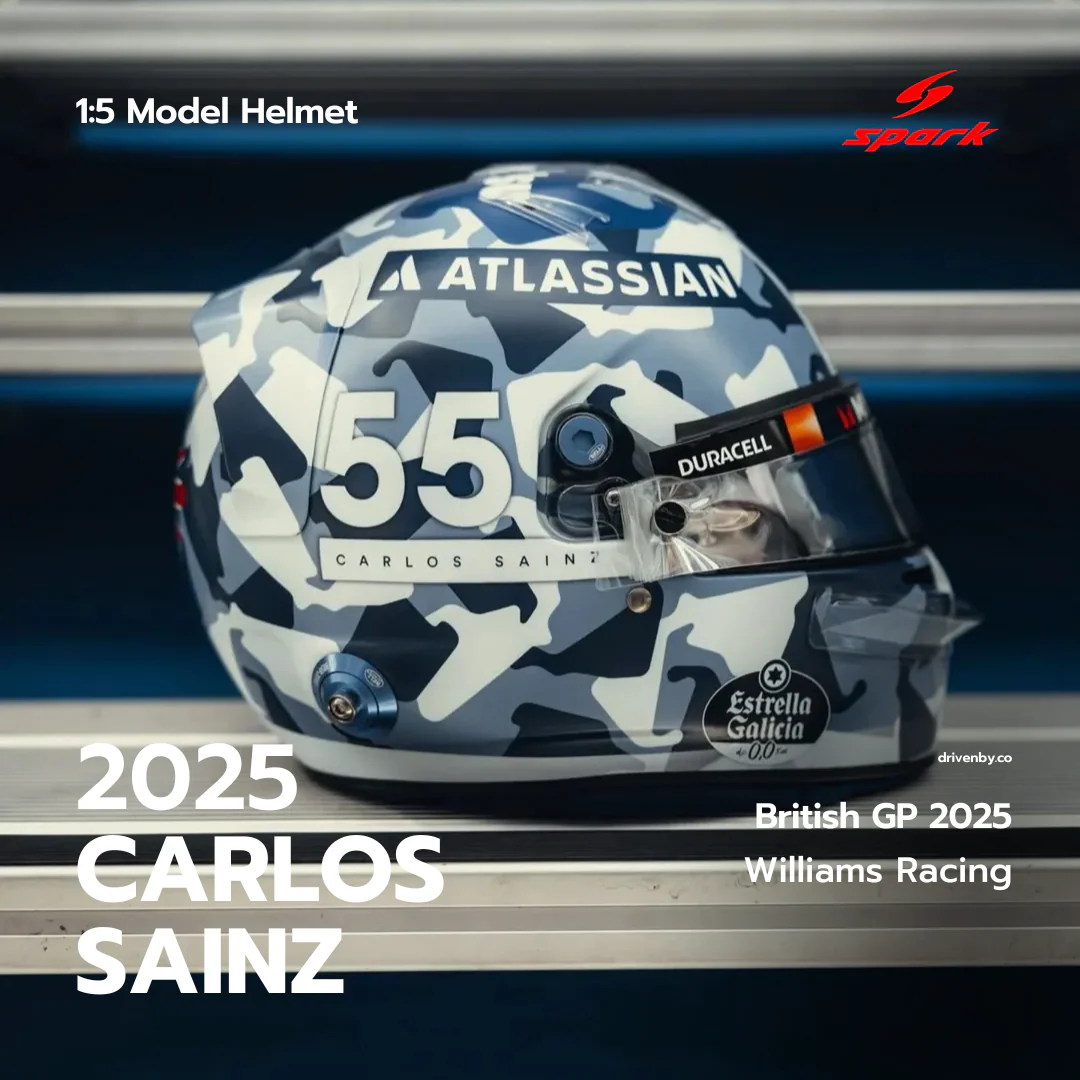 Carlos Sainz Helmet British GP 2025 - Williams Racing - Spark 1:5 Helmet - Image 4