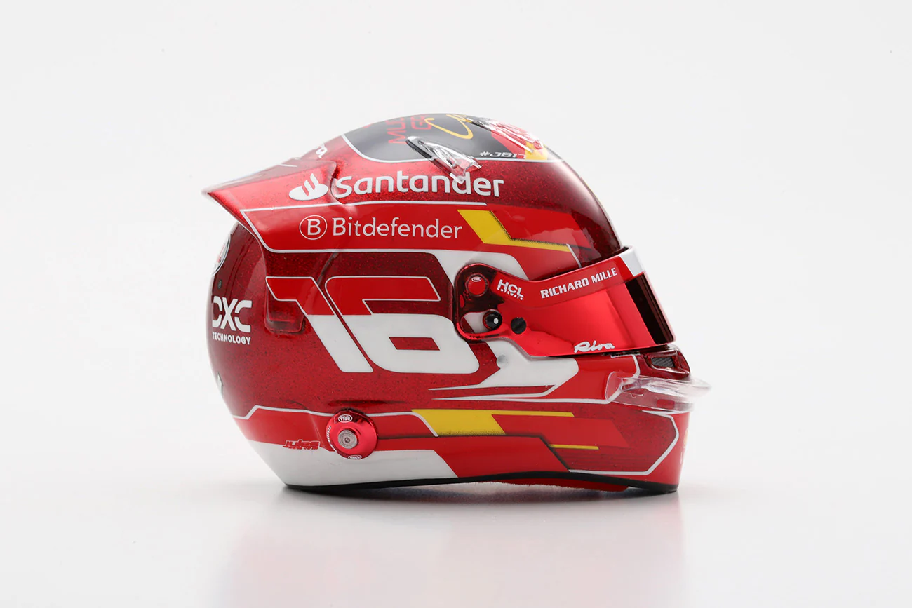 Charles Leclerc Helmet - Scuderia Ferrari Abu Dhabi GP 2024 Helmet - Looksmart 1:5 Mini Helmet - Image 3