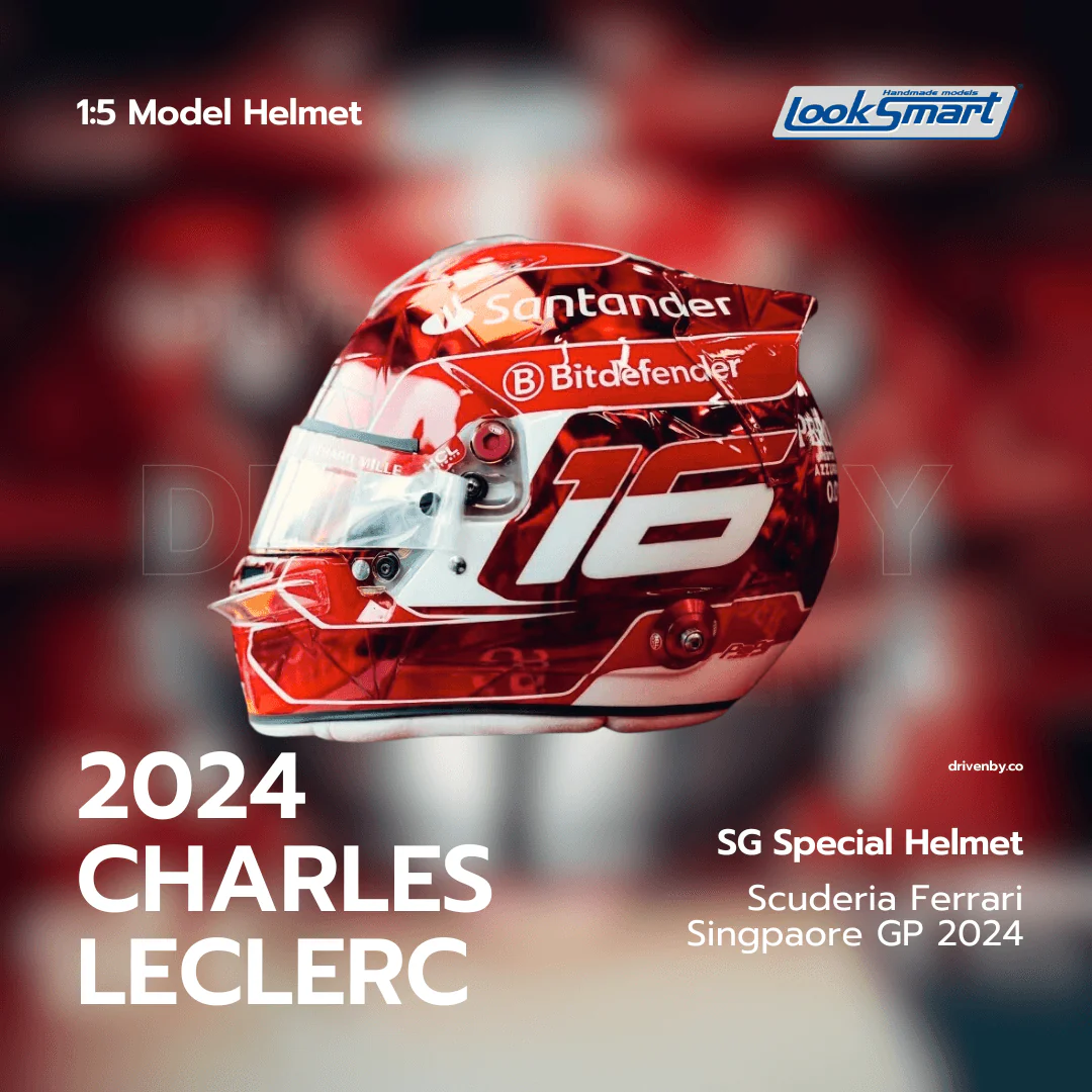 Charles Leclerc Helmet Scuderia Ferrari Singapore GP 2024 Helmet - Looksmart 1:5 Helmet - Image 6