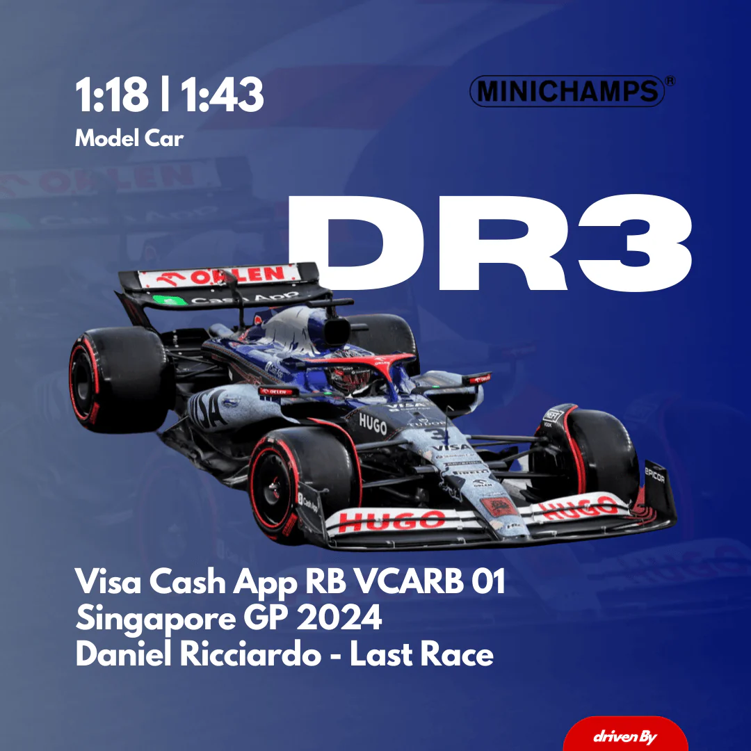 Daniel Ricciardo LAST RACE - Visa Cash App RB VCARB 01 - Singapore GP 2024 Special Livery Model Car - Minichamps - Image 5