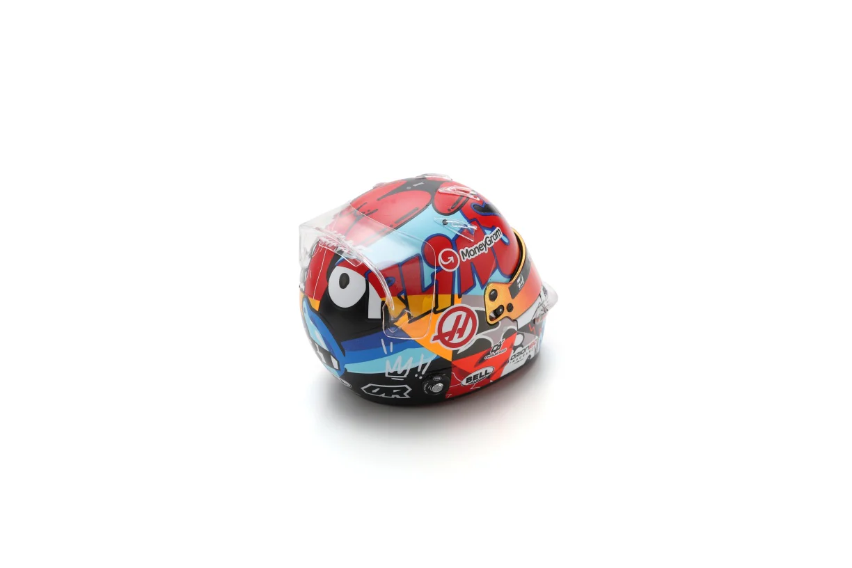 Esteban Ocon Helmet Miami GP 2025 - MoneyGram Haas F1 Team - Spark 1:5 Helmet - Image 3