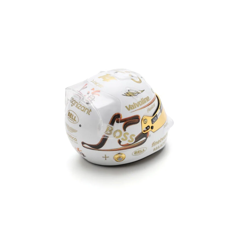 Fernando Alonso Helmet Chinese GP 2025 - Aston Martin Aramco Formula One Team - Spark 1:5 Helmet - Image 2