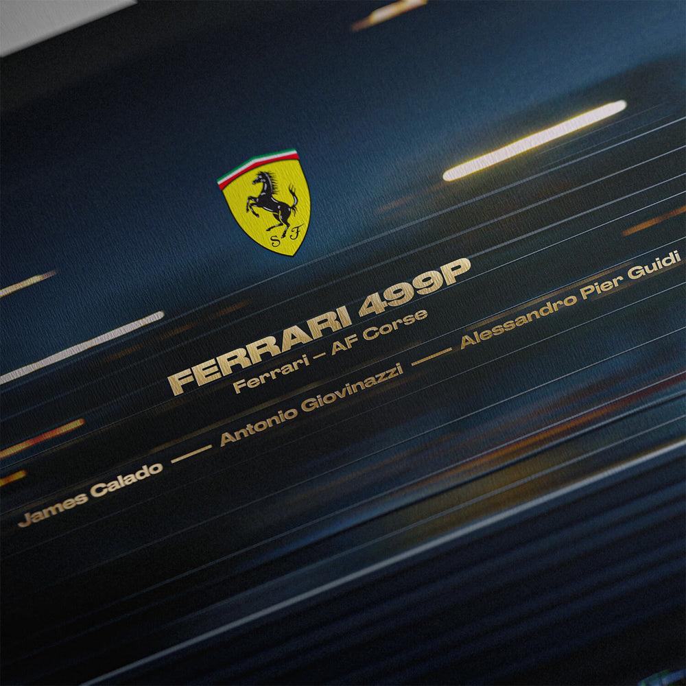 Ferrari 499P - 24h Le Mans Winners - 100th Anniversary - Embossed Edition - 2023 Automobilist Poster - Image 4