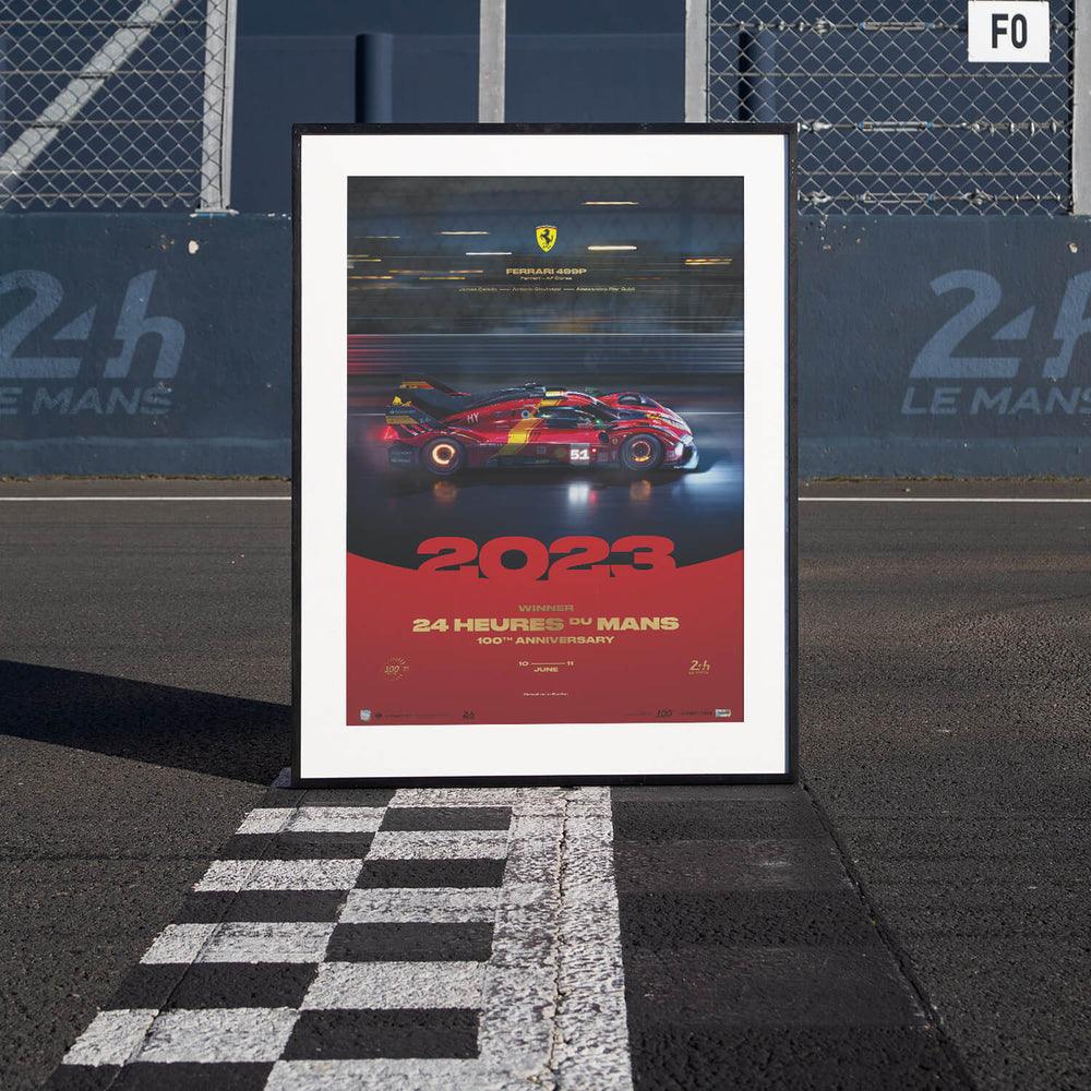 Ferrari 499P - 24h Le Mans Winners - 100th Anniversary - Embossed Edition - 2023 Automobilist Poster - Image 5