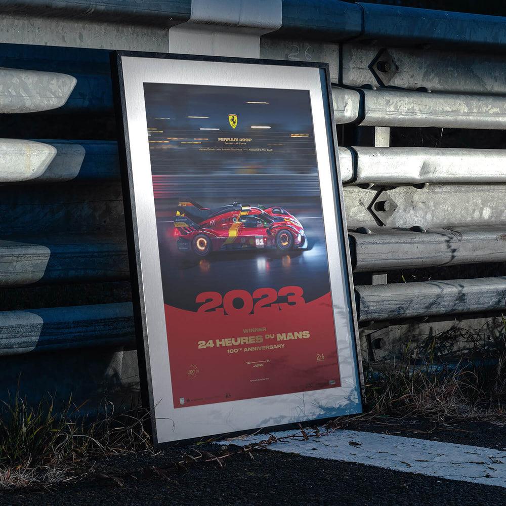 Ferrari 499P - 24h Le Mans Winners - 100th Anniversary - Embossed Edition - 2023 Automobilist Poster - Image 6