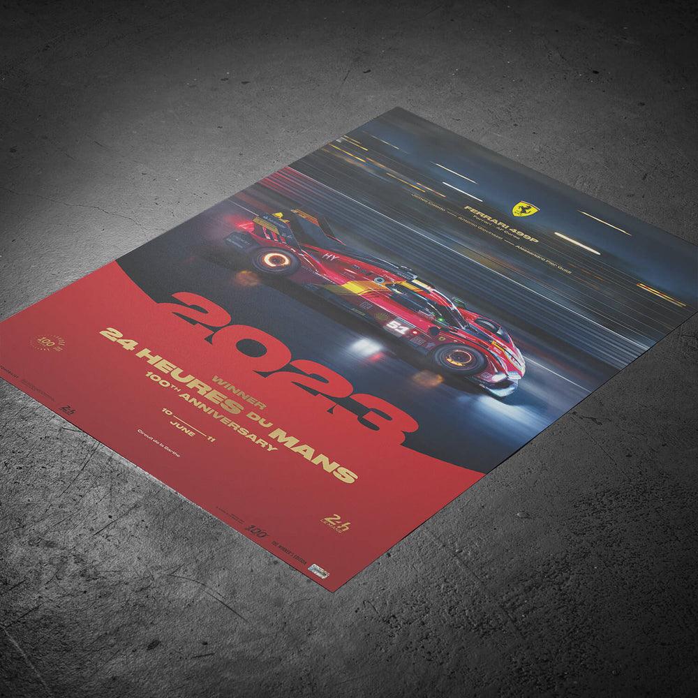 Ferrari 499P - 24h Le Mans Winners - 100th Anniversary - Embossed Edition - 2023 Automobilist Poster - Image 7