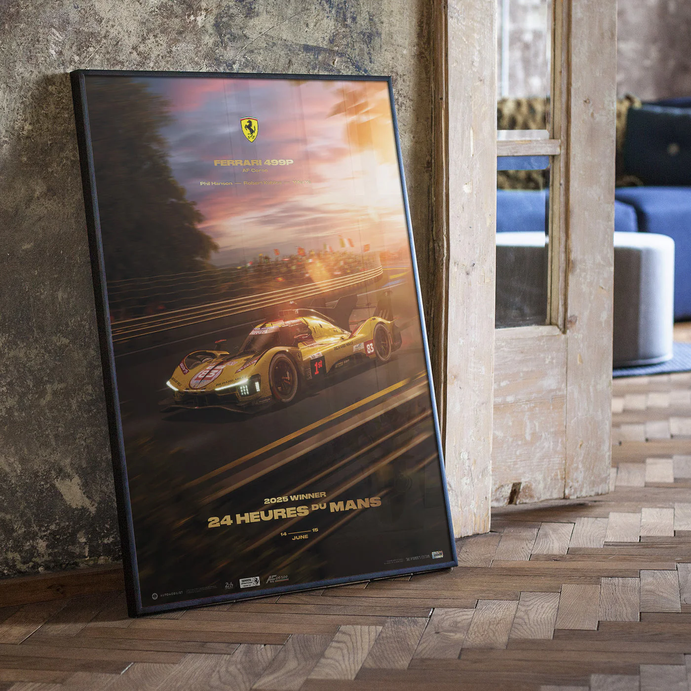 Ferrari 499P AF Corse | 24 Heures du Mans Le Mans 2025 Winner | Automobilist Official Poster - Image 8