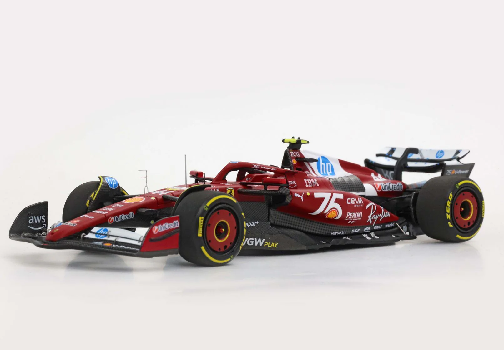 Ferrari SF25 Monaco livery for 75 years with Shell - Lewis Hamilton - BBR Model Car - Image 4