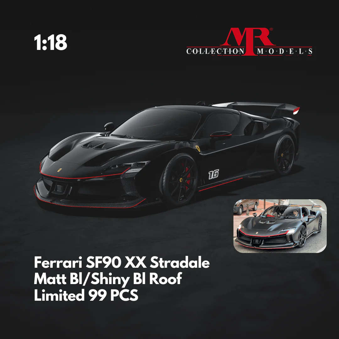 Ferrari SF90 XX Stradale Matt Bl/Shiny BI Roof Limited 99 PCS - 1:18 MR Collection