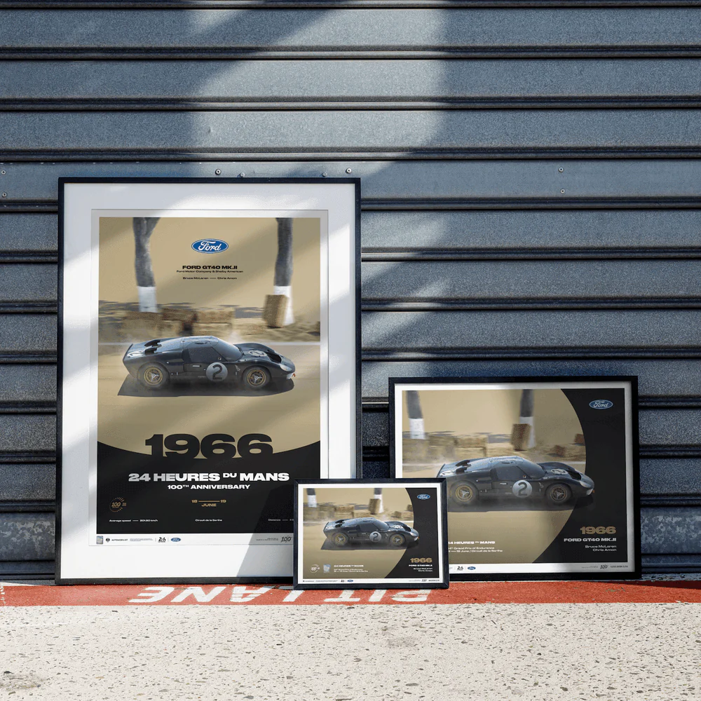 Ford GT40 Mk.II - 24h Le Mans - 100th Anniversary - 1966 Automobilist Poster - Image 2