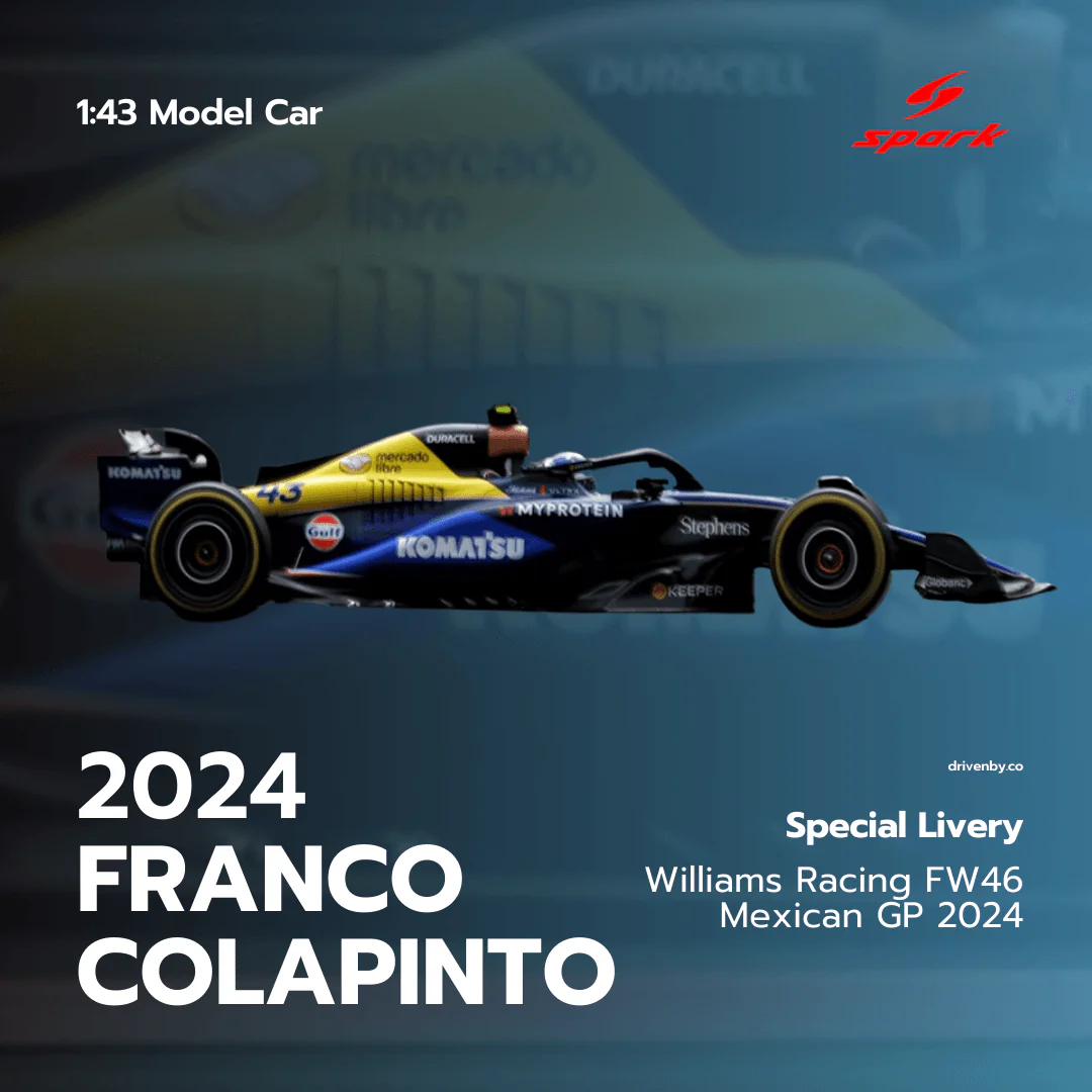 Franco Colapinto Mexican GP 2024 Williams Racing FW46 Special Livery Model Car - Spark Model - Image 4