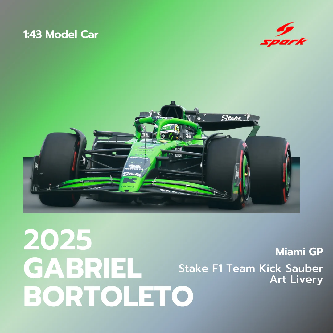 Gabriel Bortoleto – Miami GP 2025 Stake F1 Team Kick Sauber C45 Art livery Model Car - Spark Model
