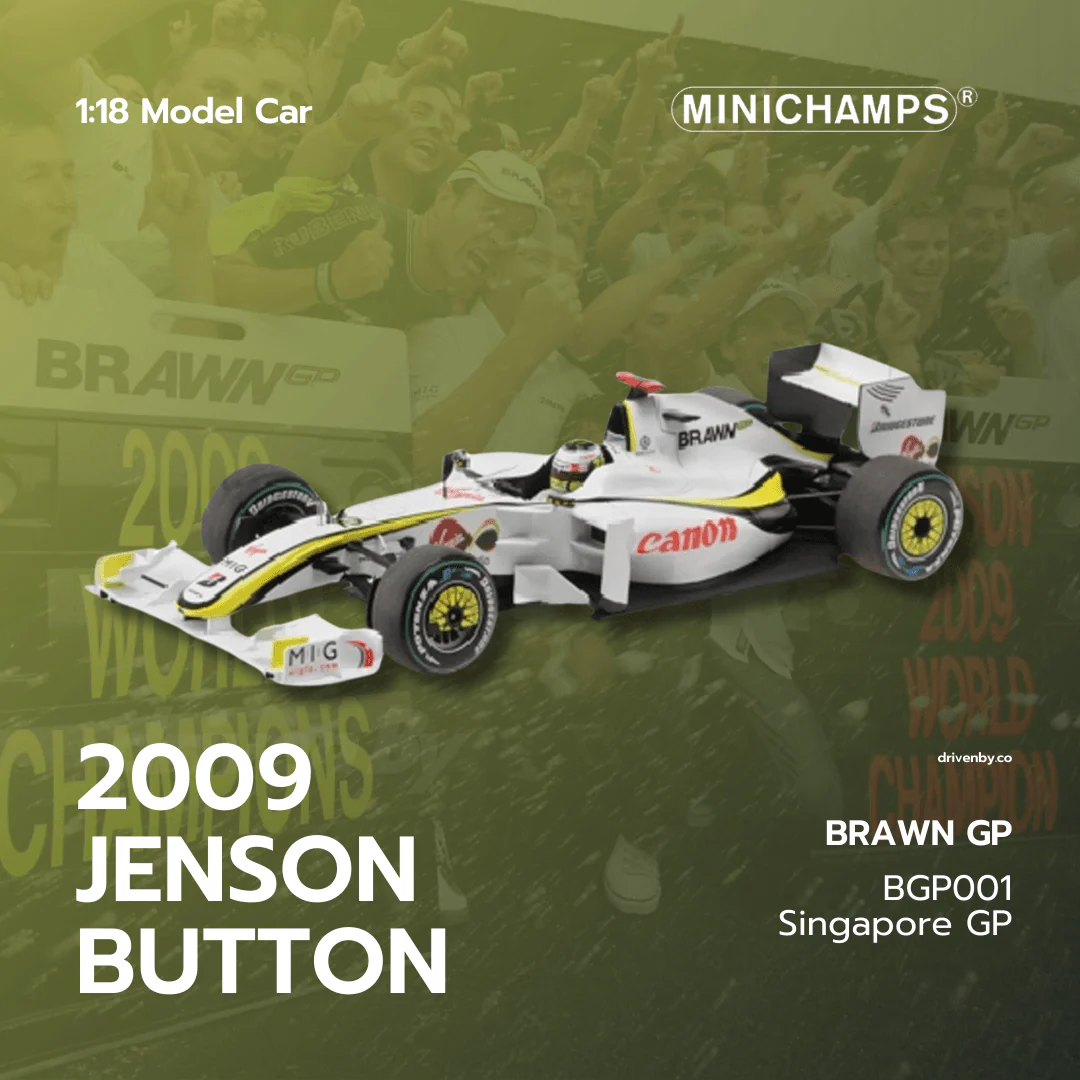 Jenson Button  – BRAWN GP 2009 BGP001 Singapore GP –  Minichamps 1:18 Model Car