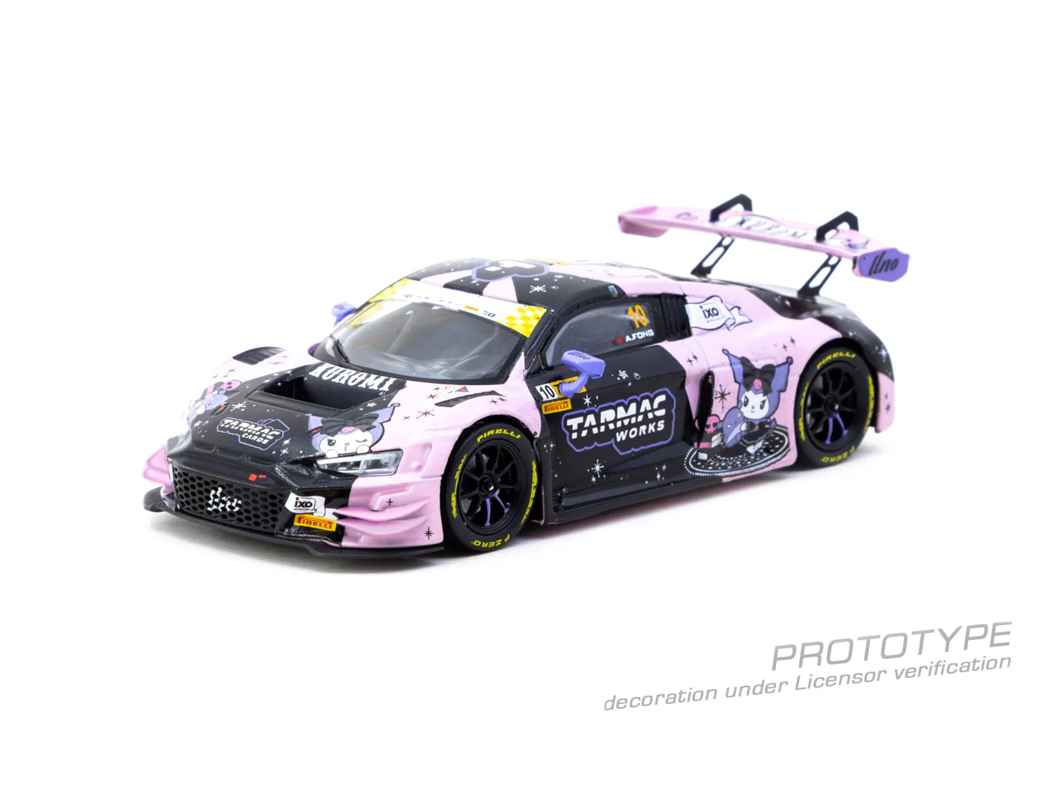 Kuromi livery Audi R8 LMS GT3 evo II Macau GT Cup - FIA GT World Cup 2024 Uno Racing Adderly Fong 1:43 Model car - Tarmac Works - Image 2
