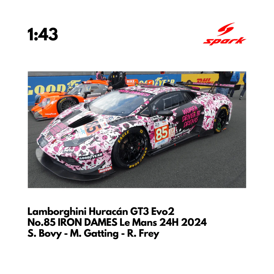 Lamborghini Huracán GT3 Evo2 No.85 IRON DAMES 24H Le Mans 2024 - Spark Model Car