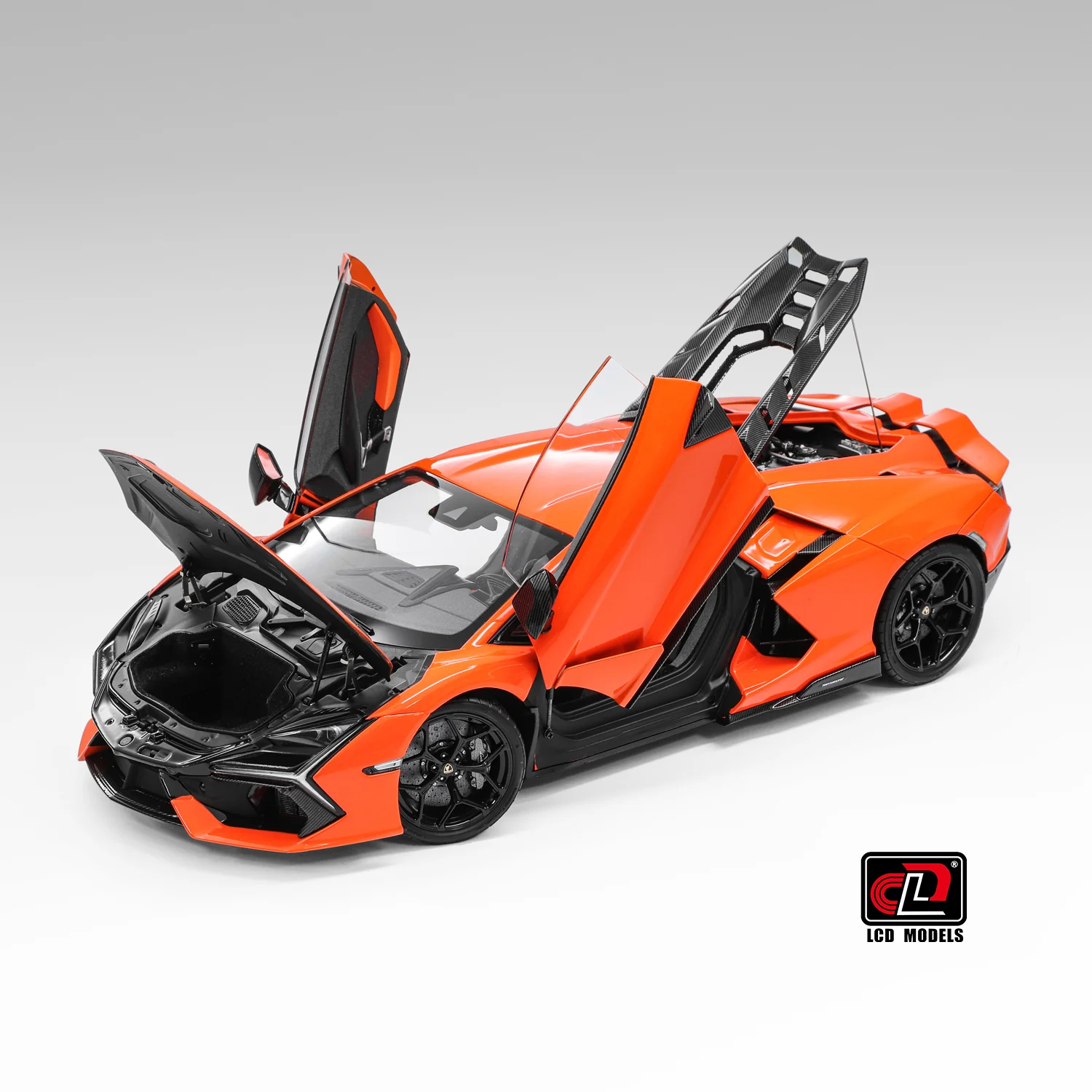 Lamborghini Revuelto Arancio Apodis Orange Diecast LCD 1:18 Model Car - Image 7