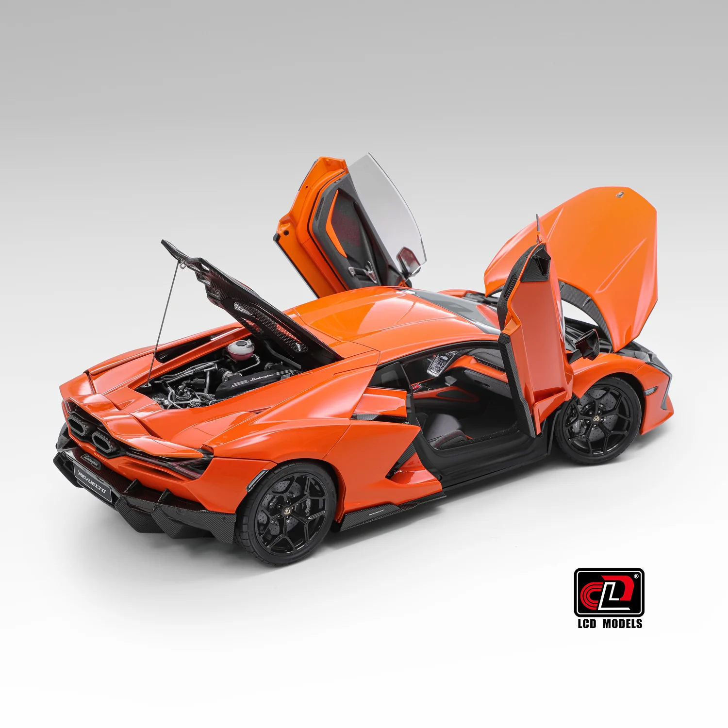 Lamborghini Revuelto Arancio Apodis Orange Diecast LCD 1:18 Model Car - Image 8