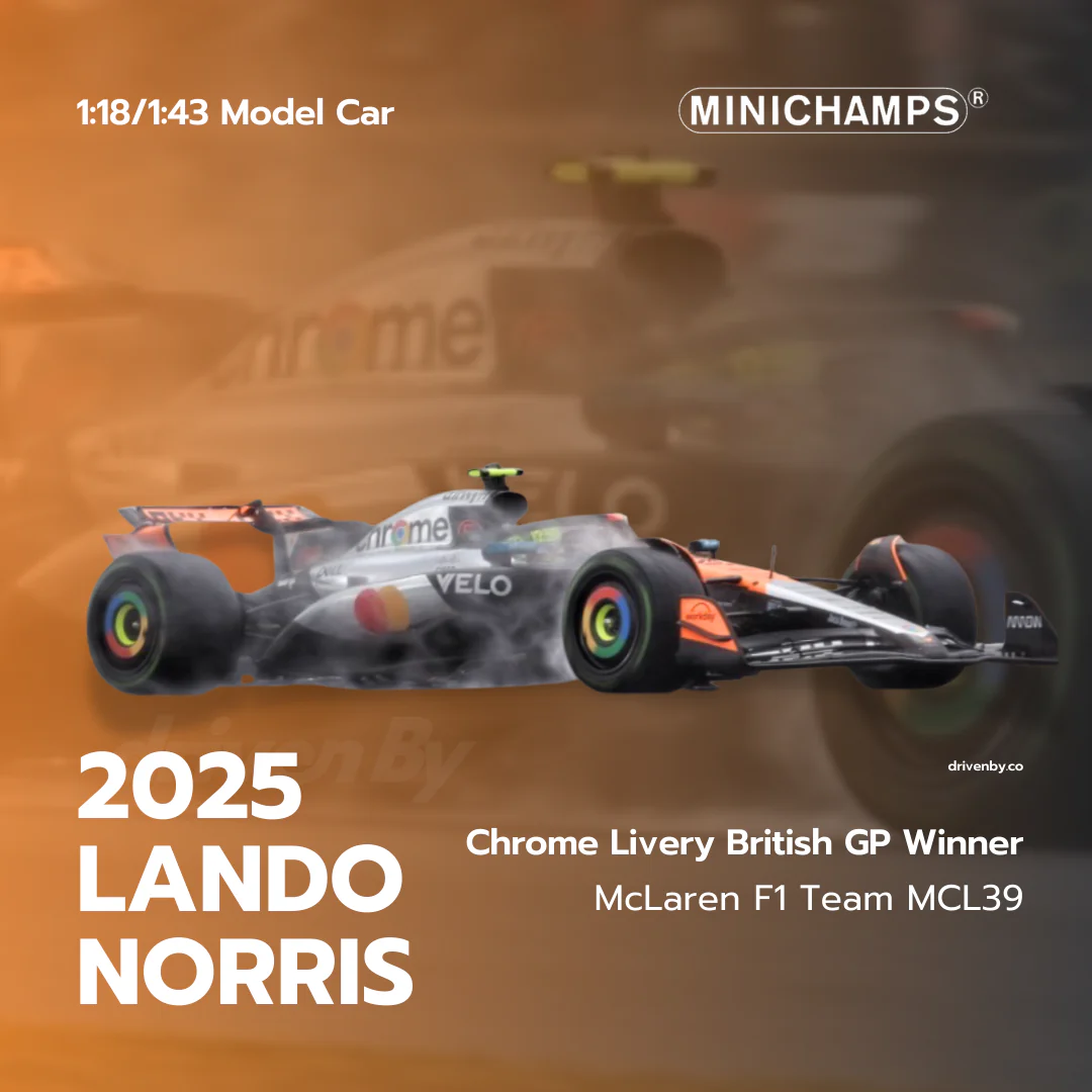 Lando Norris British GP Winner 2025 Chrome Livery McLaren F1 Team MCL39 –  Minichamps Mode Car - Image 2