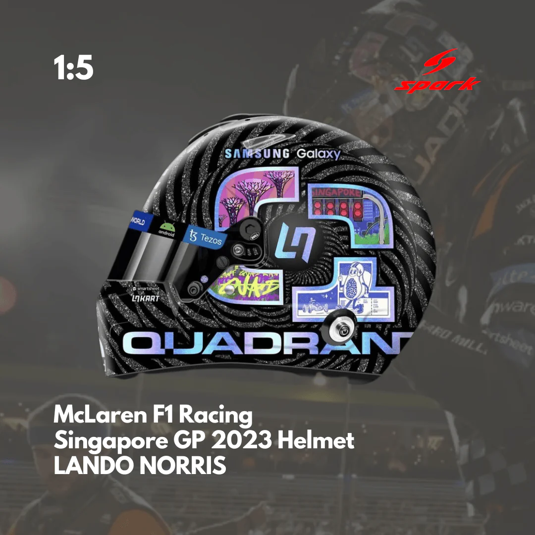 Lando Norris Helmet - McLaren F1 Singapore GP 2023 Helmet - 1/5 Proportion Mini Helmet - Image 2