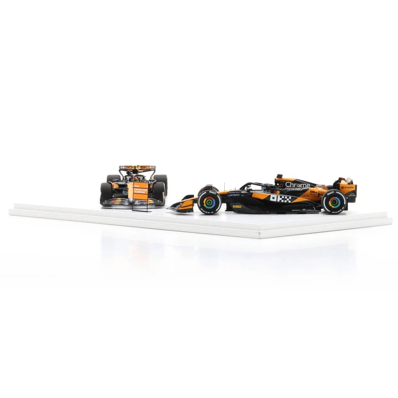 Lando Norris & Oscar Piastri Abu Dhabi GP 2024 Winner McLaren MCL38 Model Car Constructor Champion Edition - Spark Model - Image 3