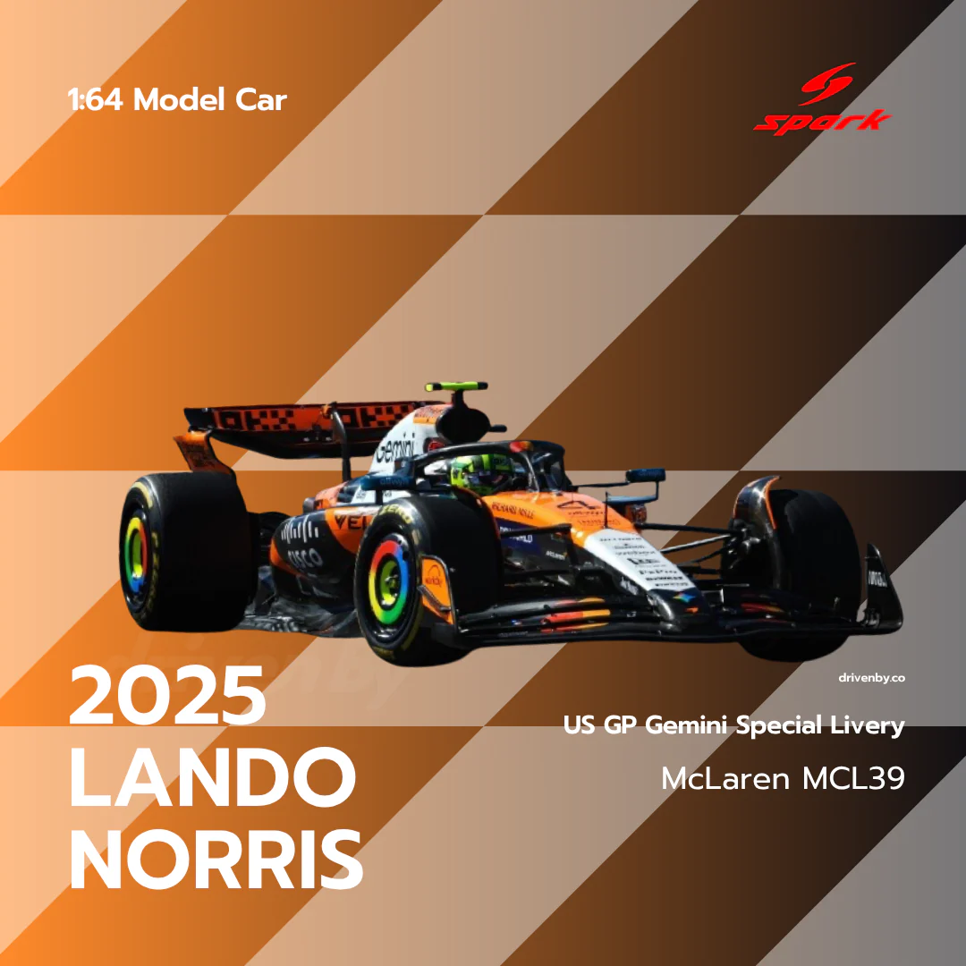 Scale 1:64 Lando Norris US GP 2025 McLaren MCL39 Special Livery - Spark 1:64 Model