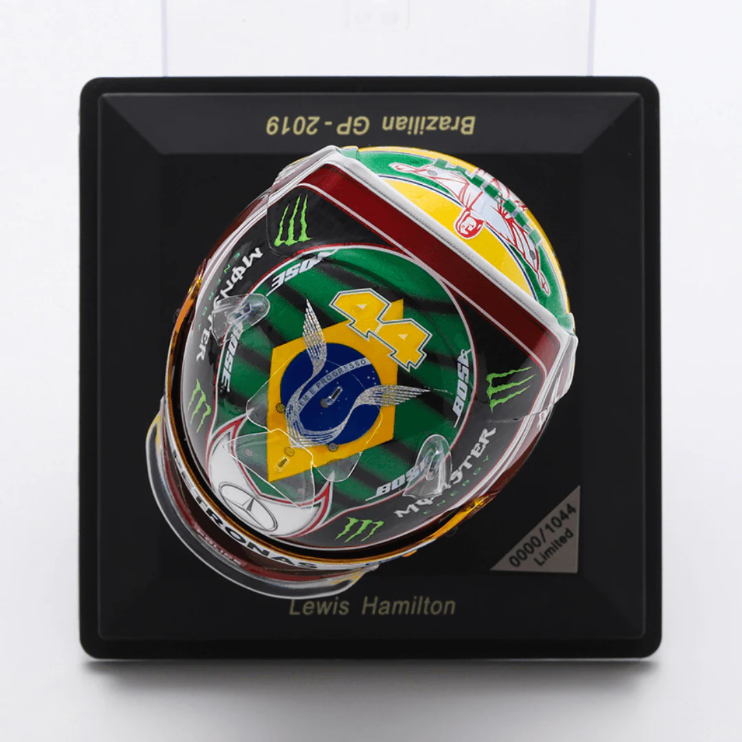 Lewis Hamilton Helmet Brazilian GP 2019 Helmet Special Edition - 1/5 Proportion Spark Mini Helmet - Image 2