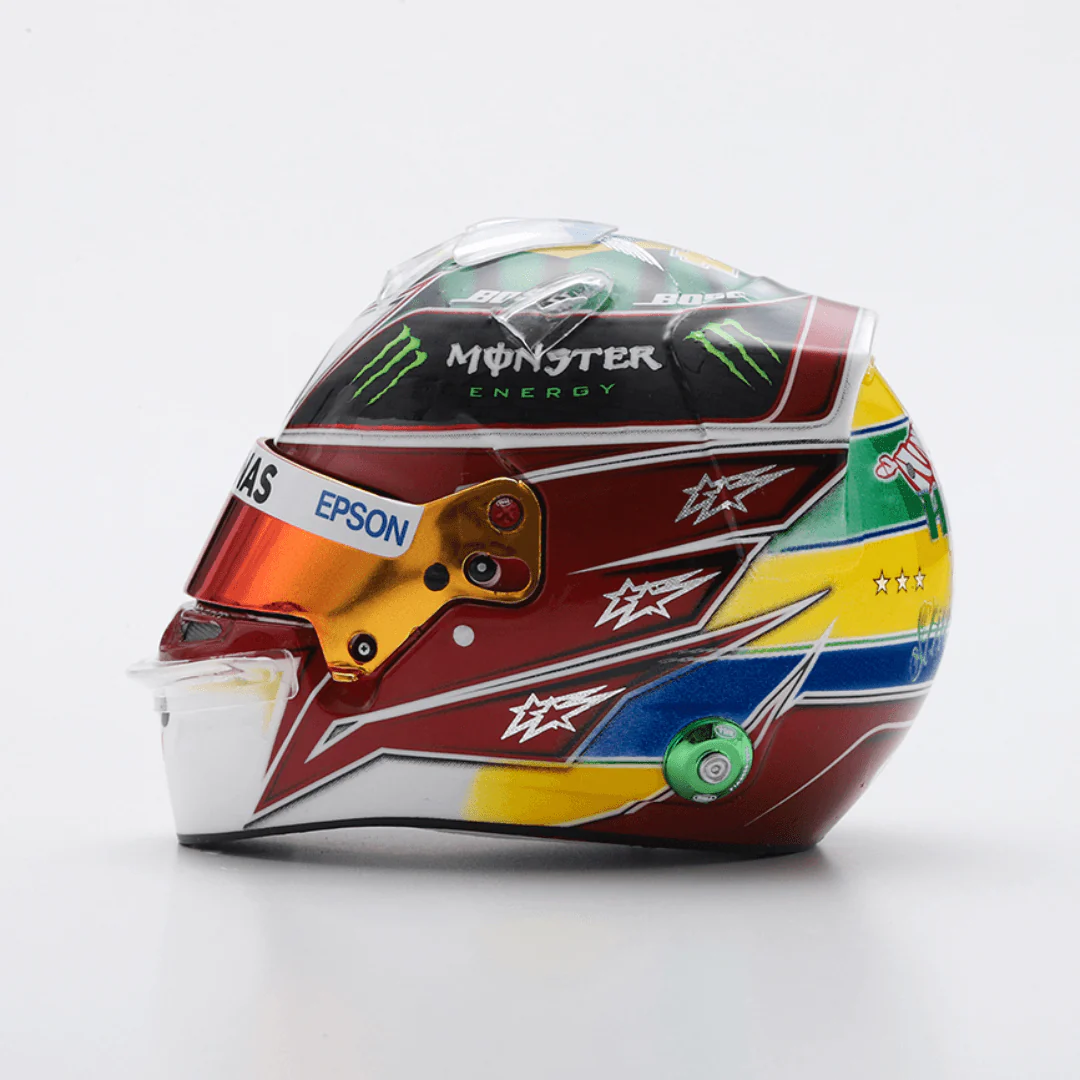 Lewis Hamilton Helmet Brazilian GP 2019 Helmet Special Edition - 1/5 Proportion Spark Mini Helmet - Image 4