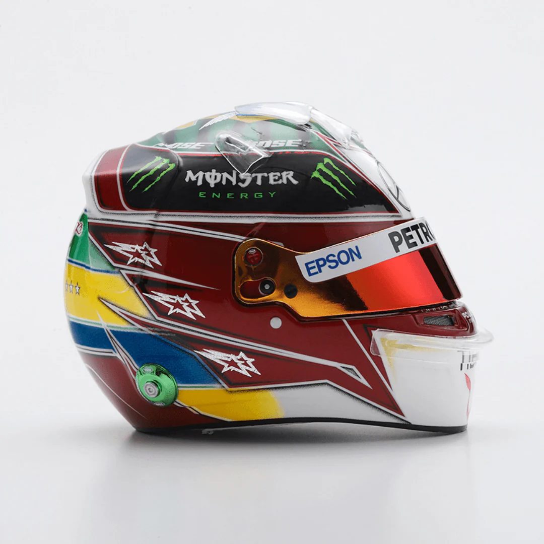Lewis Hamilton Helmet Brazilian GP 2019 Helmet Special Edition - 1/5 Proportion Spark Mini Helmet - Image 6