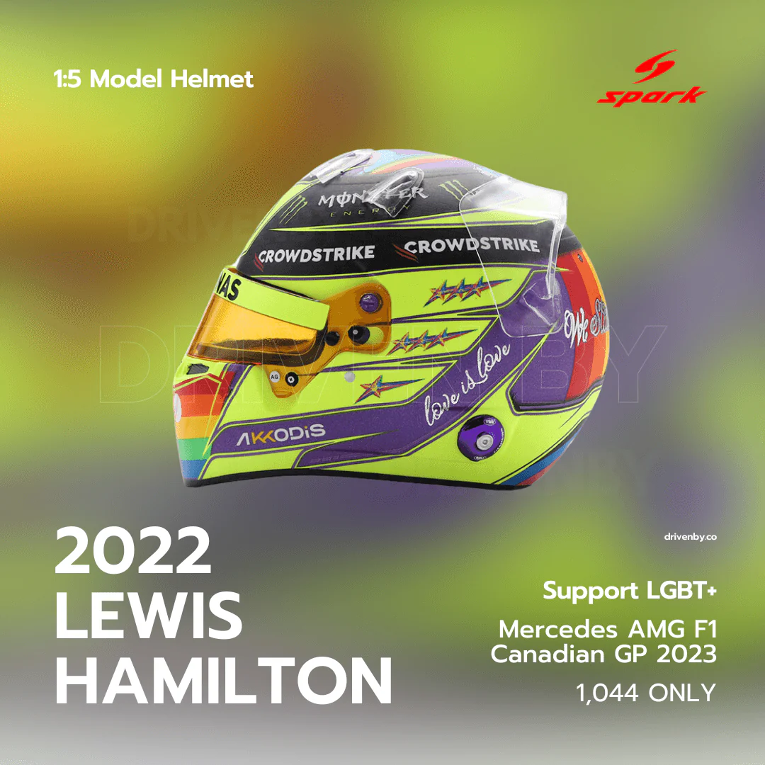 Lewis Hamilton Helmet Canadian GP 2022 Helmet Special Edition - 1/5 Proportion Spark Mini Helmet