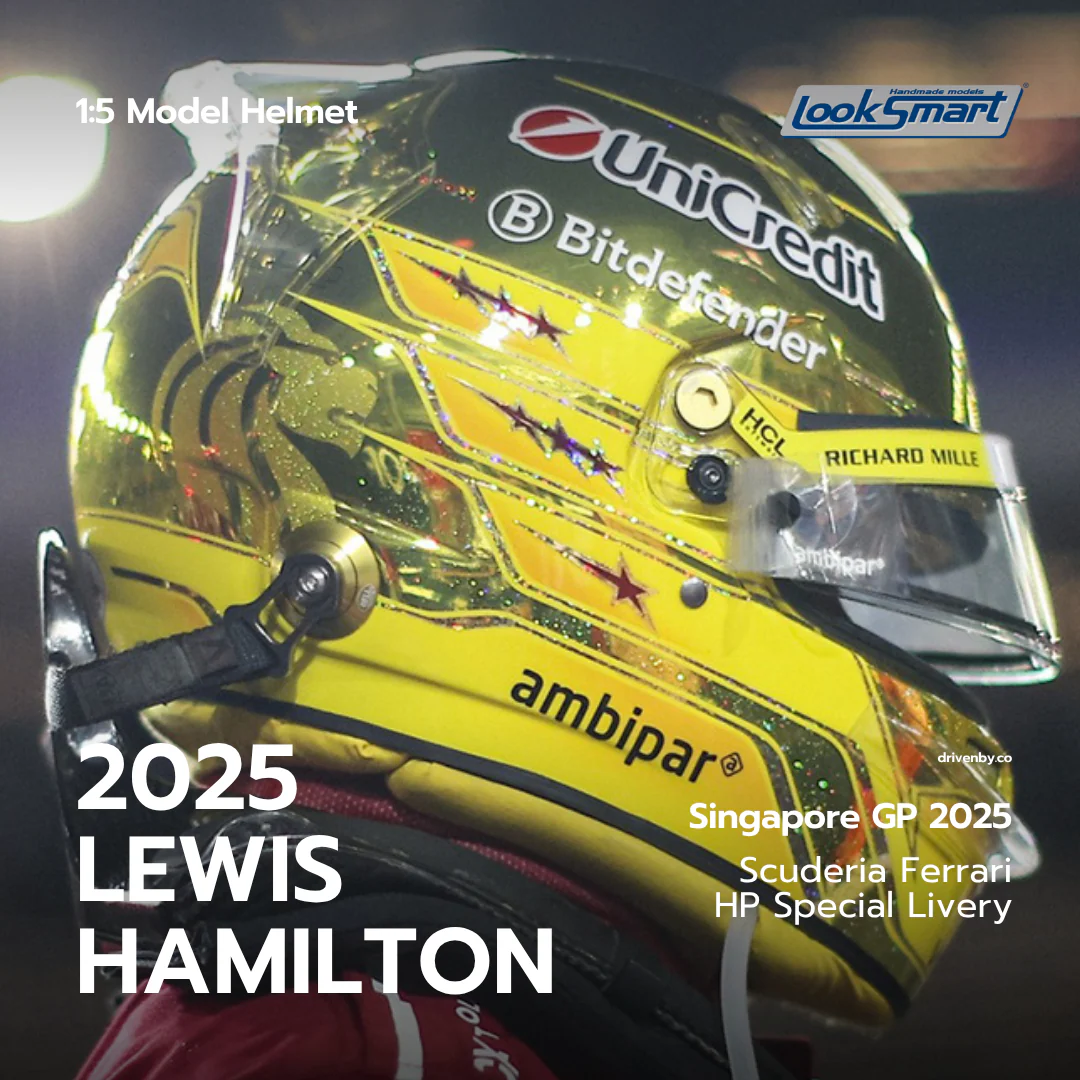 Lewis Hamilton Helmet Singapore GP 2025 Scuderia Ferrari F1 Helmet - Looksmart 1:5 Helmet - Image 6