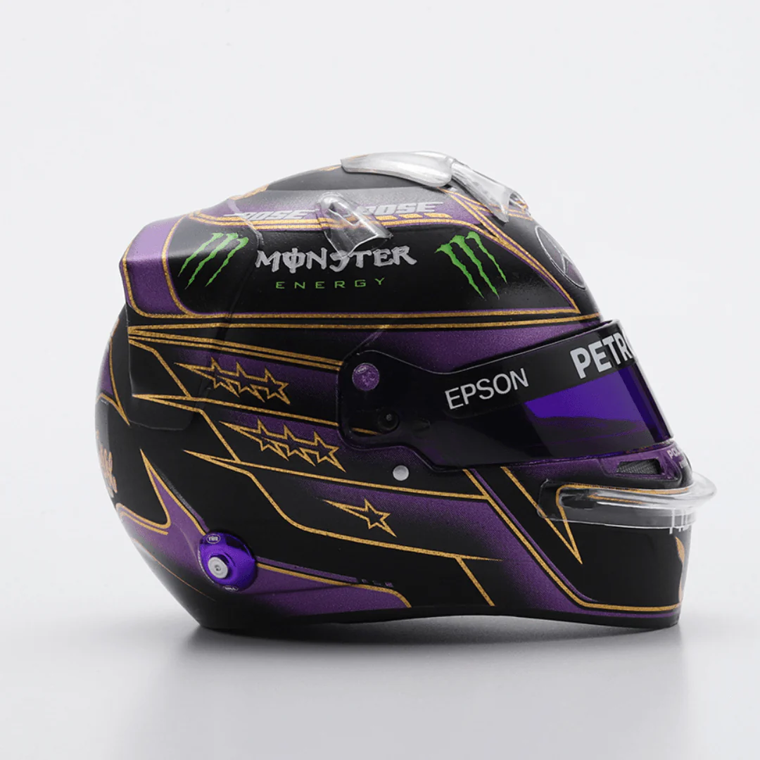 Lewis Hamilton Helmet - Mercedes AMG F1 Abu Dhabi 2020 Helmet Special Edition 7x World Champion - 1/5 Proportion Spark Mini Helmet - Image 4