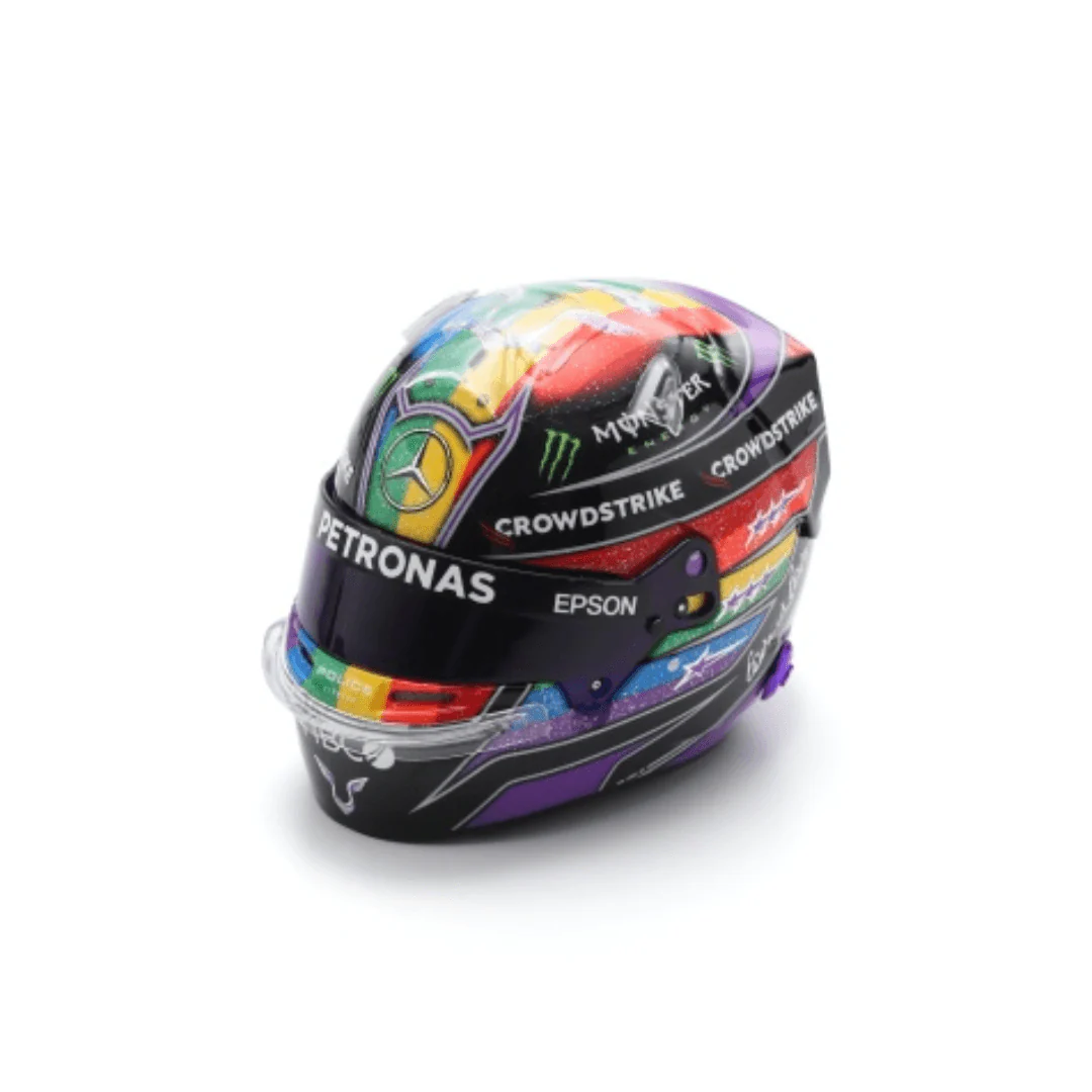Lewis Hamilton Helmet - Mercedes AMG F1 Abu Dhabi GP 2021 Helmet Rework Edition- 1/5 Proportion Spark Mini Helmet - Image 2