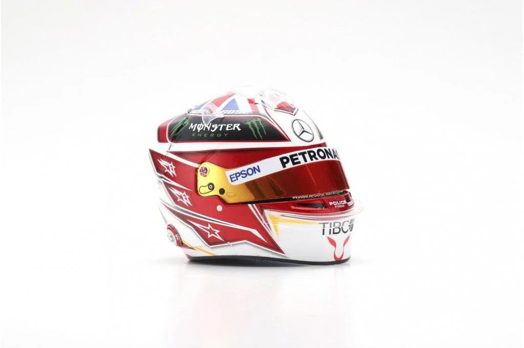 Lewis Hamilton Helmet Mercedes AMG F1 British GP 2019 Helmet Rework Edition-  1:5 Spark Model Helmet - Image 3