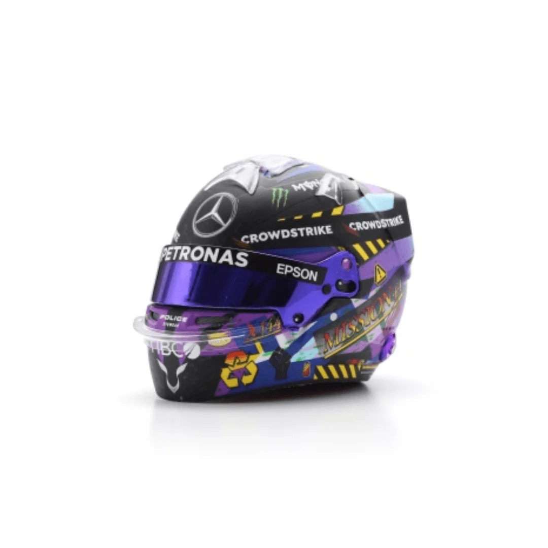 Lewis Hamilton Helmet - Mercedes AMG F1 British GP 2021 Helmet Rework Edition- 1/5 Proportion Spark Mini Helmet - Image 4