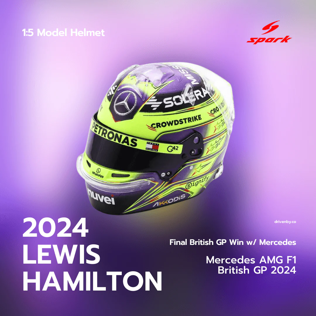Lewis Hamilton Helmet - Mercedes AMG F1 British GP 2024 Helmet - 1/5 Proportion Mini Helmet